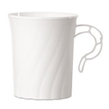 Classicware Plastic Coffee Mugs, 8 Oz., White, 8/pack