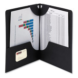 Lockit Two-pocket Folder, Textured Paper, 11 X 8 1/2, Black, 25/box