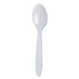 Lightweight Polystyrene Cutlery, Teaspoon, White, 1,000/carton