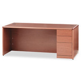 10700 Single Pedestal Desk, Full Right Pedestal, 72w X 36d X 29.5h, Cognac