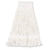 Loop End Rayon Mop Head, Rayon, Medium, 14 Oz, White, Dozen