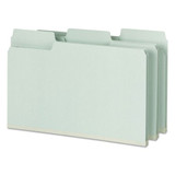 Supertab Pressboard 2-fastener Folders With Two Safeshield Coated Fasteners, 1/3-cut Tabs, Legal Size, Gray-green, 25/box