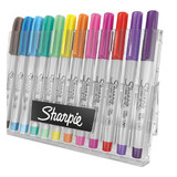 Permanent Markers W/storage Case, Extra-fine Needle Tip, Assorted Colors, Dozen