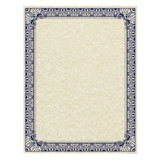 Parchment Certificates, Retro, 8 1/2 X 11, Ivory W/ Blue & Silver-foil Border, 50/pack