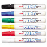 Permanent Marker, Medium Bullet Tip, Assorted Colors, 6/set