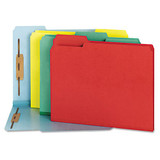 Deluxe Reinforced Top Tab Folders With Two Fasteners, 1/3-cut Tabs, Legal Size, Green, 50/box