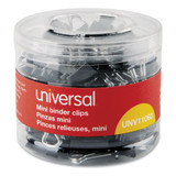 Binder Clips In Dispenser Tub, Small, Black/silver, 40/pack