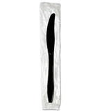 Individually Wrapped Knives, Plastic, Black, 1,000/carton