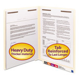 Manila End Tab 2-fastener Folders With Reinforced Tabs, 0.75" Expansion, Straight Tab, Letter Size, 14 Pt. Manila, 50/box