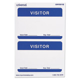 "visitor" Self-adhesive Name Badges, 3 1/2 X 2 1/4, White/blue, 100/pack