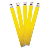 Crowd Management Wristbands, Sequentially Numbered, 9 3/4 X 3/4, Yellow, 500/pk