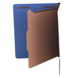 Bright Colored Pressboard Classification Folders, 1 Divider, Letter Size, Cobalt Blue, 10/box