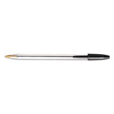 Cristal Xtra Smooth Stick Ballpoint Pen, 1mm, Black Ink, Clear Barrel, 24/pack