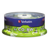 Cd-rw Discs, 700mb/80min, 4x, Spindle, Matte Silver, 25/pack