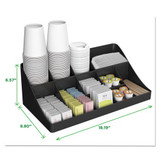 11-compartment Coffee Condiment Organizer, 18 1/4 X 6 5/8 X 9 7/8, Black