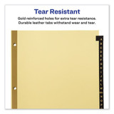 Preprinted Black Leather Tab Dividers W/gold Reinforced Edge, 25-tab, Ltr