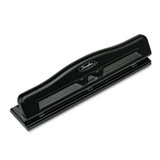 11-sheet Commercial Adjustable Three-hole Punch, 9/32" Holes, Black