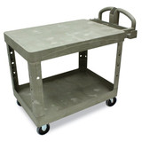 Flat Shelf Utility Cart, Two-shelf, 25.25w X 44d X 38.13h, Beige