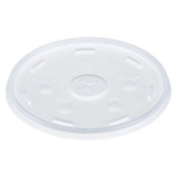 Plastic Lids For Foam Cups, Bowls And Containers, Flat With Straw Slot, Fits 12-60 Oz, Translucent, 500/carton