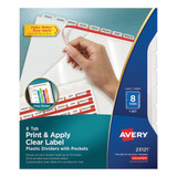 Print/apply 1-pocket Index Maker Clear Label Plastic Dividers With Printable Label Strip, 8-tab, 11 X 8.5, Translucent, 1 Set