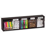 Tilt Bin Interlocking 5-bin Organizer, 23 5/8 X 5 1/4 X 6 1/2, Black/clear