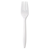 Wrapped Cutlery, 6 1/8" Fork, Mediumweight, Polypropylene, White, 1,000/carton