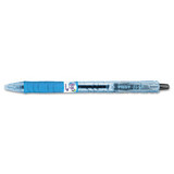 B2p Bottle-2-pen Retractable Ballpoint Pen, 0.7mm, Black Ink, Translucent Blue Barrel, Dozen