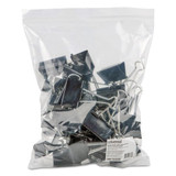 Binder Clips In Zip-seal Bag, Large, Black/silver, 36/pack