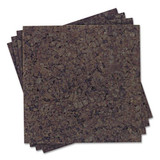 Cork Panel Bulletin Board, Brown, 12 X 12, 4 Panels/pack