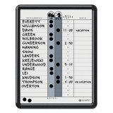 Employee In/out Board, Porcelain, 11 X 14, Gray, Black Plastic Frame