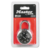 Combination Lock, Stainless Steel, 1 7/8" Wide, Black Dial