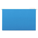 Deluxe Bright Color Hanging File Folders, Legal Size, 1/5-cut Tab, Blue, 25/box
