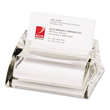 Stratus Acrylic Business Card Holder, Holds 40 3 1/2 X 2 Cards, Clear