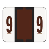 Numerical End Tab File Folder Labels, 9, 1 X 1.25, White, 500/roll