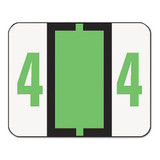Numerical End Tab File Folder Labels, 4, 1 X 1.25, White, 500/roll