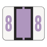 Numerical End Tab File Folder Labels, 8, 1 X 1.25, White, 500/roll