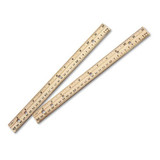 Beveled Wood Ruler W/single Metal Edge, 3-hole Punched, 12", Natural, 36/box