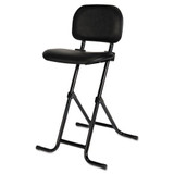 Alera Il Series Height-adjustable Folding Stool, 27.5" Seat Height, Supports Up To 300 Lbs., Black Seat/back, Black Base