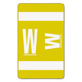 Alphaz Color-coded Second Letter Alphabetical Labels, W, 1 X 1.63, Yellow, 10/sheet, 10 Sheets/pack