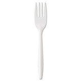 Medium-weight Cutlery, Fork, White, 6 1/4", 100/bag, 10 Bags/carton