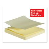 Fan-folded Self-stick Pop-up Note Pads, 3" X 3", Yellow, 90-sheet, 24/pack
