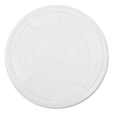 Compostable Cold Cup Lids, Flat, For 10, 12, 16oz Cups, Clear, 1000/carton