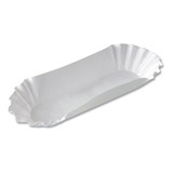 Medium Weight Fluted Hot Dog Trays, Paper, White, 8", 250/pk, 12 Pk/ct