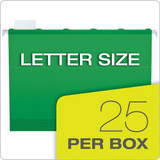 Ready-tab Colored Reinforced Hanging Folders, Letter Size, 1/5-cut Tab, Bright Green, 25/box