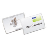 Click-fold Convex Name Badge Holder, Combi-clip, 3 3/4w X 2 1/4h, Clear, 25/pk
