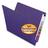 Heavyweight Colored End Tab Folders With Two Fasteners, Straight Tab, Legal Size, Blue, 50/box