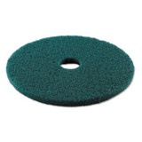 Heavy-duty Scrubbing Floor Pads, 19" Diameter, Green, 5/carton