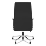 Define Executive High-back Leather Chair, Supports Up To 250 Lbs., Black Seat/black Back, Polished Chrome Base