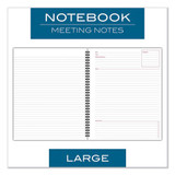 Wirebound Guided Business Notebook, Meeting Notes, Dark Gra, 11 X 8.25, 80 Sheets