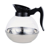 Unbreakable Decaffeinated Coffee Decanter, 12-cup, Stainless Steel/polycarbonate